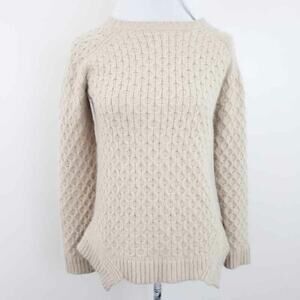Antik Batik 100% Angora Sweater Cream Tan M/40 France  Women Cableknit